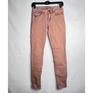 Bullhead Peach Pink Skinny Jeans Juniors Sz 3 Low Rise Stretch Denim Y2 90s Rose